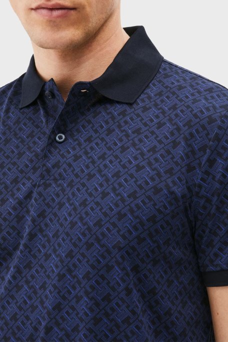 Tommy Hilfiger Monogram Logolu % 100 Pamuk Düğmeli Erkek Polo Yaka T Shirt MW0MW39218 0GY LACİVERT - 4