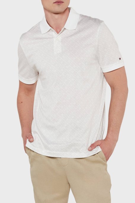 Tommy Hilfiger Monogram Logolu % 100 Pamuk Regular Fit Düğmeli Erkek Polo Yaka T Shirt MW0MW39218 0K5 BEYAZ - 1