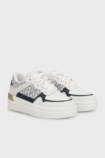 Tommy Hilfiger Monogram Logolu Sneaker Bayan Ayakkabı FW0FW08381 YBL BEYAZ - 2