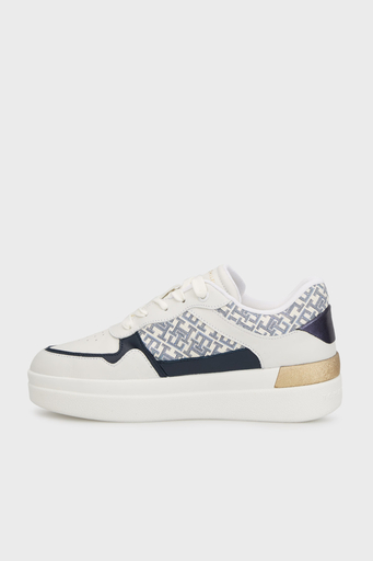 Tommy Hilfiger Monogram Logolu Sneaker Bayan Ayakkabı FW0FW08381 YBL BEYAZ - 3