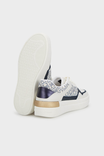 Tommy Hilfiger Monogram Logolu Sneaker Bayan Ayakkabı FW0FW08381 YBL BEYAZ - 4