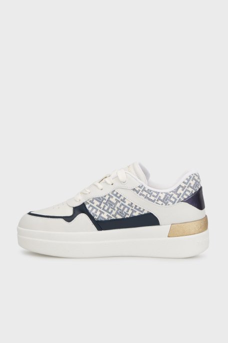 Tommy Hilfiger Monogram Logolu Sneaker Bayan Ayakkabı FW0FW08381 YBL BEYAZ - 3