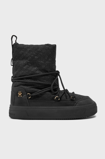 Tommy Hilfiger Monogramlı Bayan Kar Botu FW0FW08430 BDS SİYAH - 1