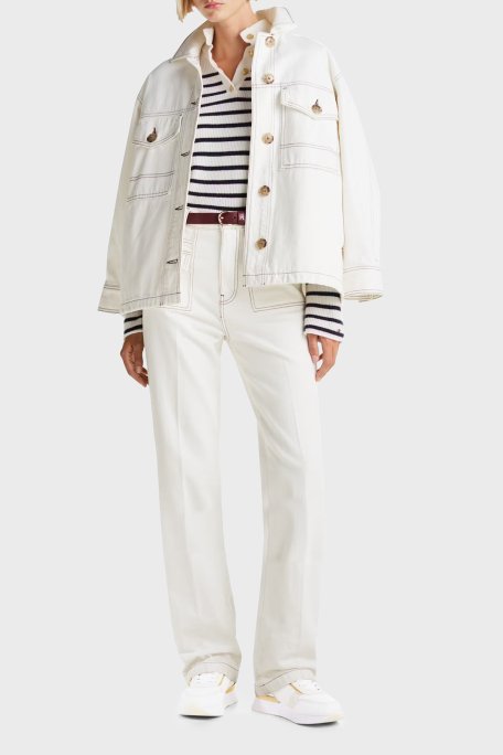 Tommy Hilfiger Monogramlı Kalın Taban Sneaker Bayan Ayakkabı FW0FW08387 0K4 BEYAZ - 2