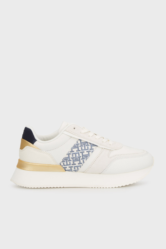 Tommy Hilfiger Monogramlı Kalın Taban Sneaker Bayan Ayakkabı FW0FW08387 YBL BEYAZ - 1