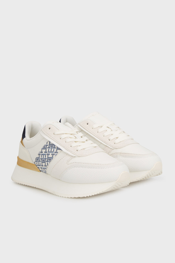 Tommy Hilfiger Monogramlı Kalın Taban Sneaker Bayan Ayakkabı FW0FW08387 YBL BEYAZ - 2