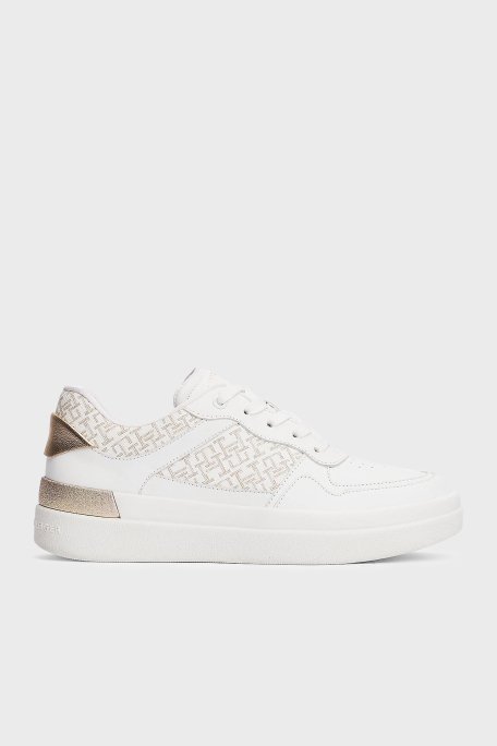 Tommy Hilfiger Monogramlı Sneaker Bayan Ayakkabı FW0FW08381 0K4 BEYAZ - 1