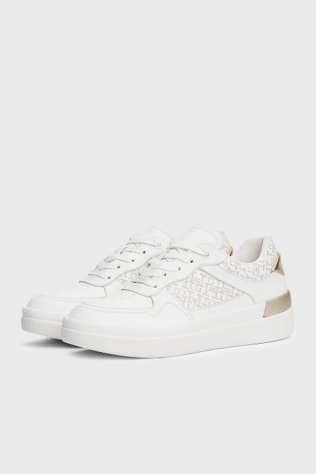 Tommy Hilfiger Monogramlı Sneaker Bayan Ayakkabı FW0FW08381 0K4 BEYAZ - 4