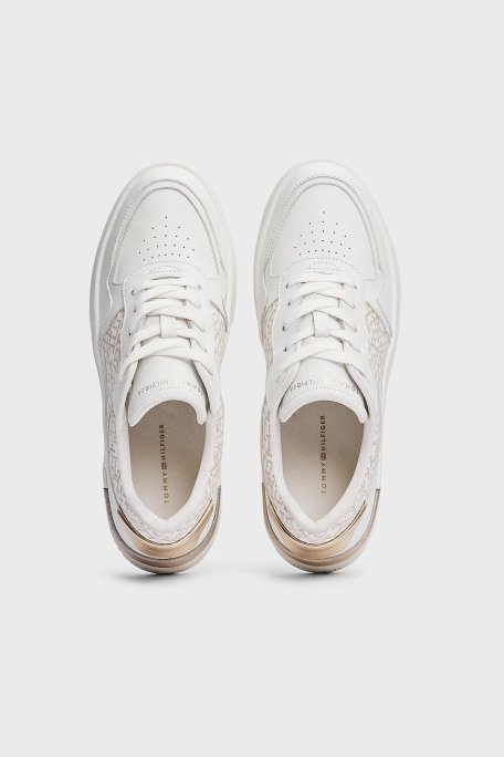 Tommy Hilfiger Monogramlı Sneaker Bayan Ayakkabı FW0FW08381 0K4 BEYAZ - 5