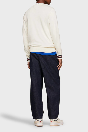 Tommy Hilfiger Organik Pamuklu Bisiklet Yaka Regular Fit Erkek Sweat MW0MW33502 AEF BEJ - 24