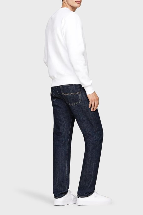 Tommy Hilfiger Pamuk Karışımlı Regular Fit Bisiklet Yaka Logolu Erkek Sweat MW0MW35541 YBR BEYAZ - 8