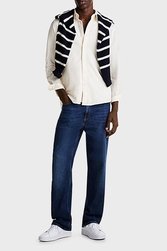 Tommy Hilfiger Pamuk Karışımlı Regular Fit Düğmeli Yaka Erkek Gömlek MW0MW36824 Z00 AÇIK BEJ - 3
