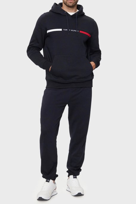 Tommy Hilfiger Pamuk Karışımlı Regular Fit Kanguru Cepli Kapüşonlu Erkek Sweat MW0MW37361 DW5 LACİVERT - 7