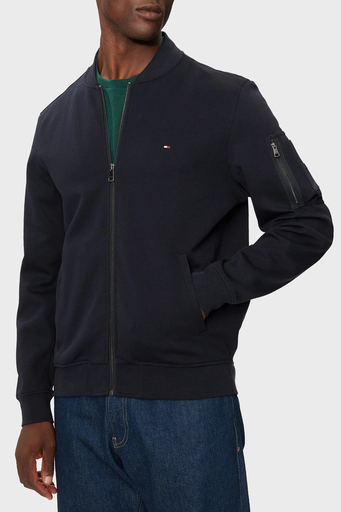 Tommy Hilfiger Pamuk Karışımlı Regular Fit Kolej Yaka Fermuarlı Erkek Sweat MW0MW37357 DW5 LACİVERT - 1