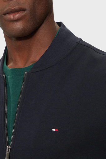 Tommy Hilfiger Pamuk Karışımlı Regular Fit Kolej Yaka Fermuarlı Erkek Sweat MW0MW37357 DW5 LACİVERT - 4