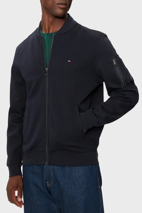 Tommy Hilfiger Pamuk Karışımlı Regular Fit Kolej Yaka Fermuarlı Erkek Sweat MW0MW37357 DW5 LACİVERT - 1