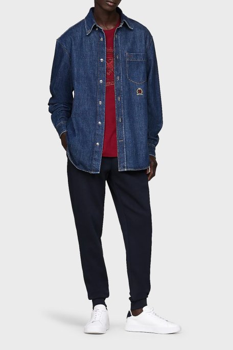 Tommy Hilfiger Pamuk Karışımlı Regular Fit Ribanalı Paça Jogger Erkek Pantolon MW0MW37242 DW5 LACİVERT - 2