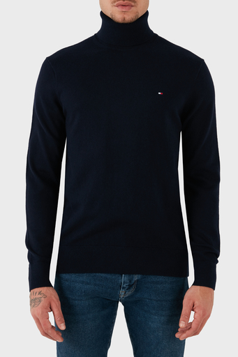 Tommy Hilfiger Pamuk ve Kaşmir Karışımlı Balıkçı Yaka Erkek Kazak MW0MW28048 DW5 LACİVERT - 1