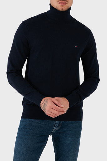 Tommy Hilfiger Pamuk ve Kaşmir Karışımlı Balıkçı Yaka Erkek Kazak MW0MW28048 DW5 LACİVERT - 4