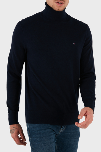 Tommy Hilfiger Pamuk ve Kaşmir Karışımlı Balıkçı Yaka Erkek Kazak MW0MW28048 DW5 LACİVERT - 9