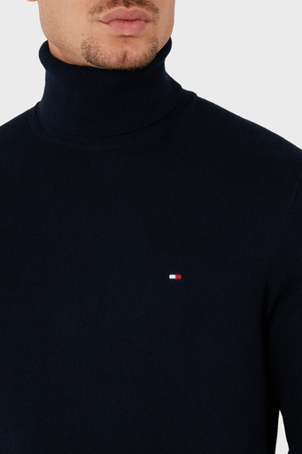 Tommy Hilfiger Pamuk ve Kaşmir Karışımlı Balıkçı Yaka Erkek Kazak MW0MW28048 DW5 LACİVERT - 12