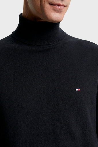 Tommy Hilfiger Pamuk ve Kaşmir Karışımlı Balıkçı Yaka Regular Fit Erkek Kazak MW0MW28048 BDS SİYAH - 3
