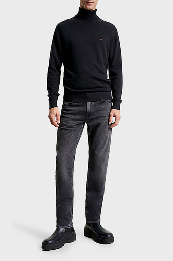 Tommy Hilfiger Pamuk ve Kaşmir Karışımlı Balıkçı Yaka Regular Fit Erkek Kazak MW0MW28048 BDS SİYAH - 7