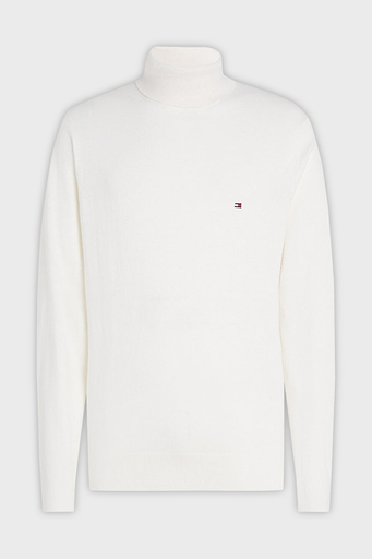 Tommy Hilfiger Pamuk ve Kaşmir Karışımlı Regular Fit Balıkçı Yaka Erkek Kazak MW0MW28048 YBI BEYAZ - 5