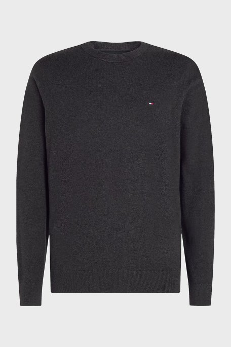 Tommy Hilfiger Pamuk ve Kaşmir Karışımlı Regular Fit Bisiklet Yaka Erkek Kazak MW0MW28046 P92 GRİ - 10