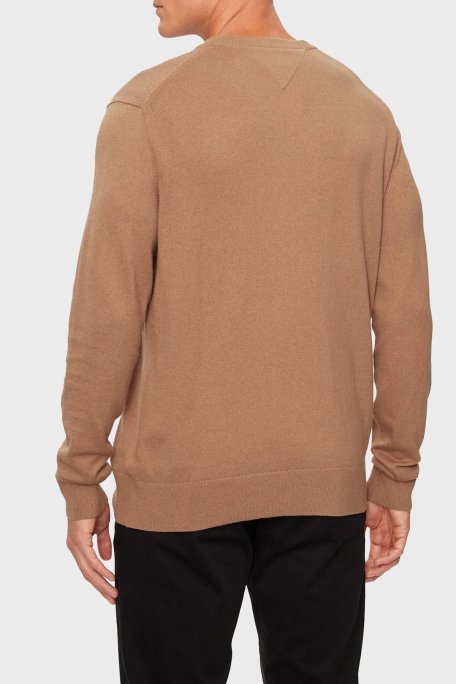 Tommy Hilfiger Pamuk ve Kaşmir Karışımlı Regular Fit V Yaka Erkek Kazak MW0MW28047 RBC KOYU HAKİ - 3