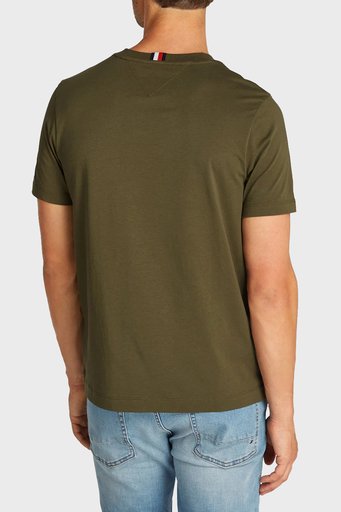 Tommy Hilfiger Pamuklu Comfort Fit Bisiklet Yaka Erkek T Shirt MW0MW33987 RBN KOYU HAKİ - 2