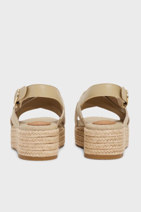 Tommy Hilfiger Pamuklu Plartform Espadril Bayan Sandalet FW0FW08669 ACC BEJ - 6