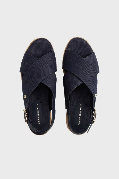Tommy Hilfiger Pamuklu Plartform Espadril Bayan Sandalet FW0FW08669 DW6 LACİVERT - 4