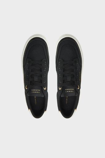 Tommy Hilfiger Pamuklu Platform Taban Sneaker Bayan Ayakkabı FW0FW08323 BDS SİYAH - 4
