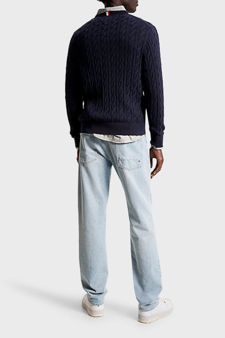 Tommy Hilfiger Pamuklu Regular Fit Bisiklet Yaka Erkek Kazak MW0MW33132 DW5 LACİVERT - 2
