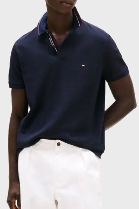 Tommy Hilfiger Pamuklu Regular Fit Düğmeli Erkek Polo Yaka T Shirt MW0MW38459 DW5 LACİVERT - 1