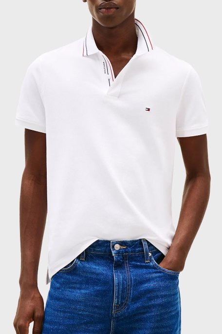Tommy Hilfiger Pamuklu Regular Fit Düğmeli Erkek Polo Yaka T Shirt MW0MW38459 YBR BEYAZ - 1
