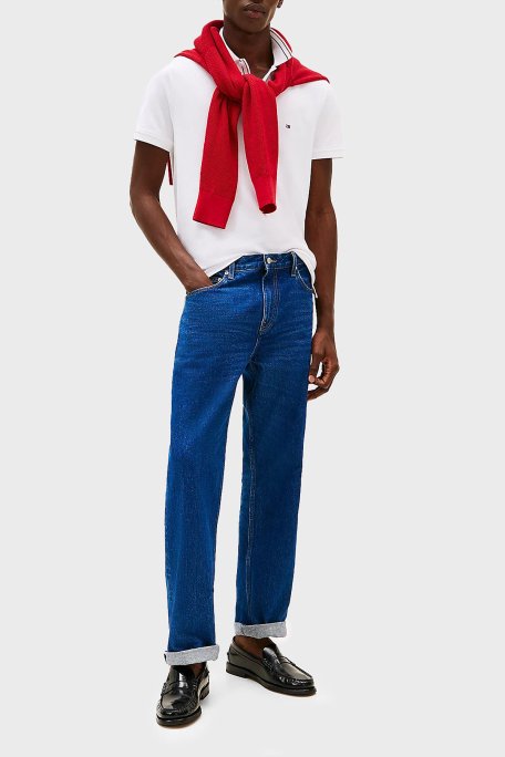 Tommy Hilfiger Pamuklu Regular Fit Düğmeli Erkek Polo Yaka T Shirt MW0MW38459 YBR BEYAZ - 2