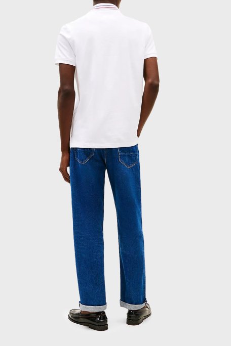 Tommy Hilfiger Pamuklu Regular Fit Düğmeli Erkek Polo Yaka T Shirt MW0MW38459 YBR BEYAZ - 3