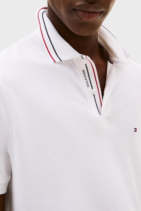 Tommy Hilfiger Pamuklu Regular Fit Düğmeli Erkek Polo Yaka T Shirt MW0MW38459 YBR BEYAZ - 4