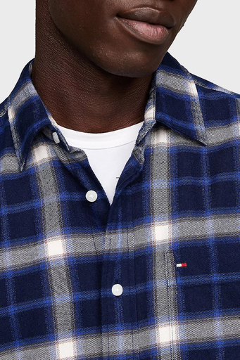 Tommy Hilfiger Pamuklu Regular Fit Ekoseli Erkek Gömlek MW0MW36842 0MS LACİVERT-BEYAZ - 4