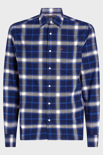 Tommy Hilfiger Pamuklu Regular Fit Ekoseli Erkek Gömlek MW0MW36842 0MS LACİVERT-BEYAZ - 5