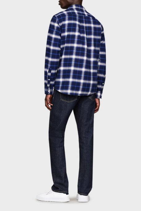 Tommy Hilfiger Pamuklu Regular Fit Ekoseli Erkek Gömlek MW0MW36842 0MS LACİVERT-BEYAZ - 3