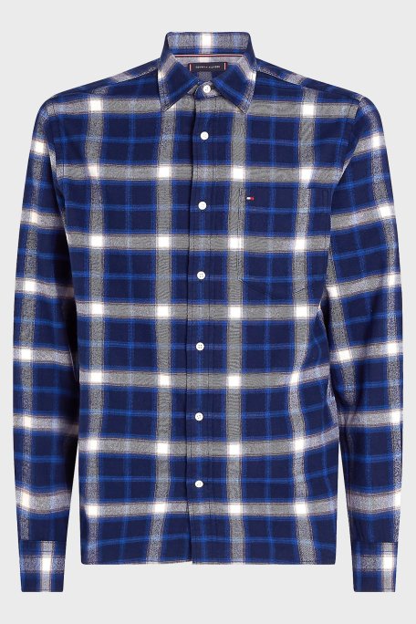 Tommy Hilfiger Pamuklu Regular Fit Ekoseli Erkek Gömlek MW0MW36842 0MS LACİVERT-BEYAZ - 5