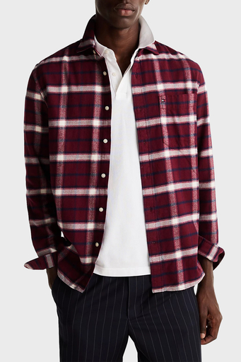 Tommy Hilfiger Pamuklu Regular Fit Ekoseli Erkek Gömlek MW0MW36842 0QJ KIRMIZI - 8