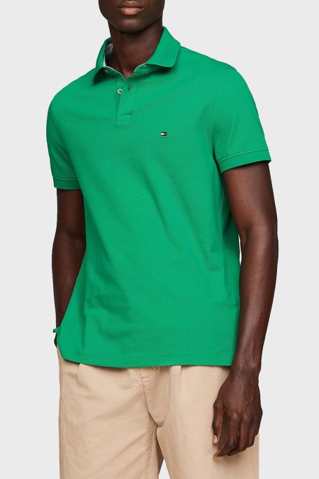 Tommy Hilfiger Pamuklu Regular Fit Erkek Polo Yaka T Shirt MW0MW17770 L4B YEŞİL - 1