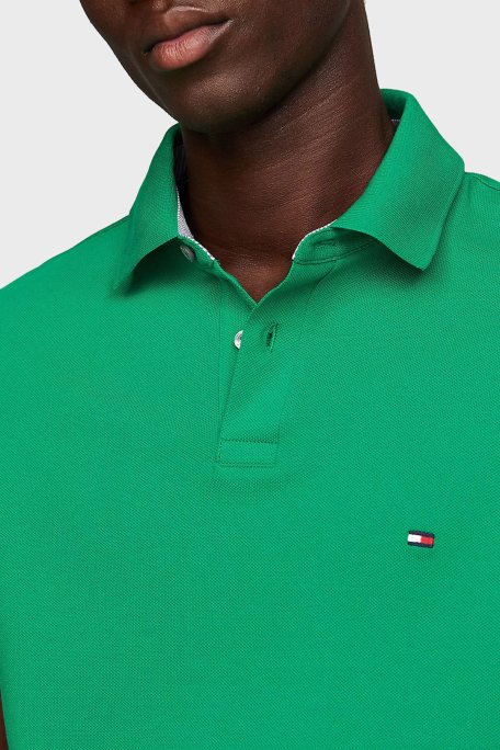 Tommy Hilfiger Pamuklu Regular Fit Erkek Polo Yaka T Shirt MW0MW17770 L4B YEŞİL - 4