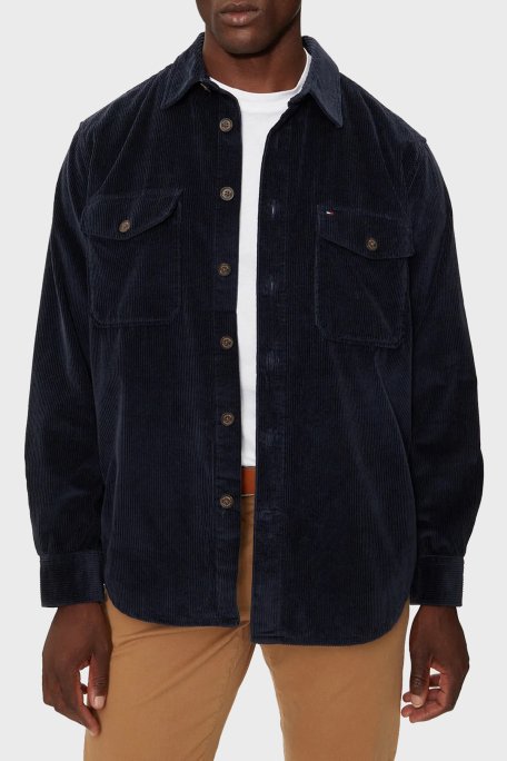 Tommy Hilfiger Pamuklu Regular Fit Kadife Erkek Gömlek MW0MW36855 DW5 LACİVERT - 1