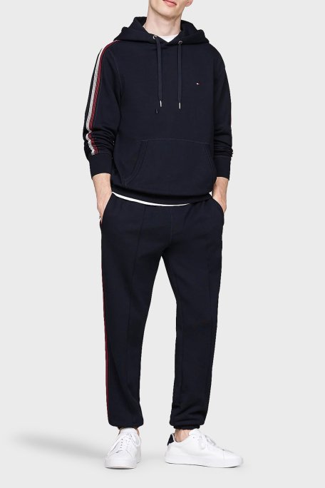 Tommy Hilfiger Pamuklu Regular Fit Kanguru Cepli Kapüşonlu Erkek Sweat MW0MW37225 DW5 LACİVERT - 1