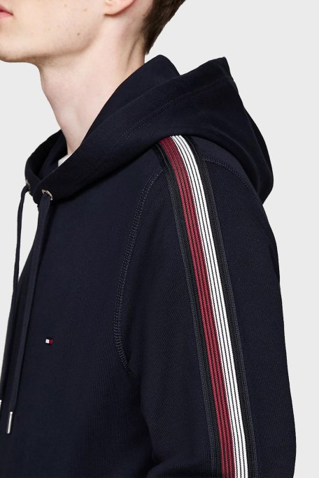 Tommy Hilfiger Pamuklu Regular Fit Kanguru Cepli Kapüşonlu Erkek Sweat MW0MW37225 DW5 LACİVERT - 4
